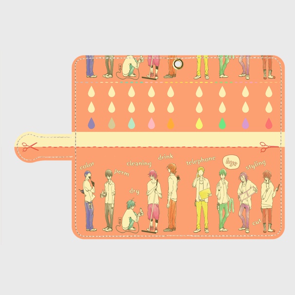 箱学美容師パロ スマホケース 【ピンクオレンジ】