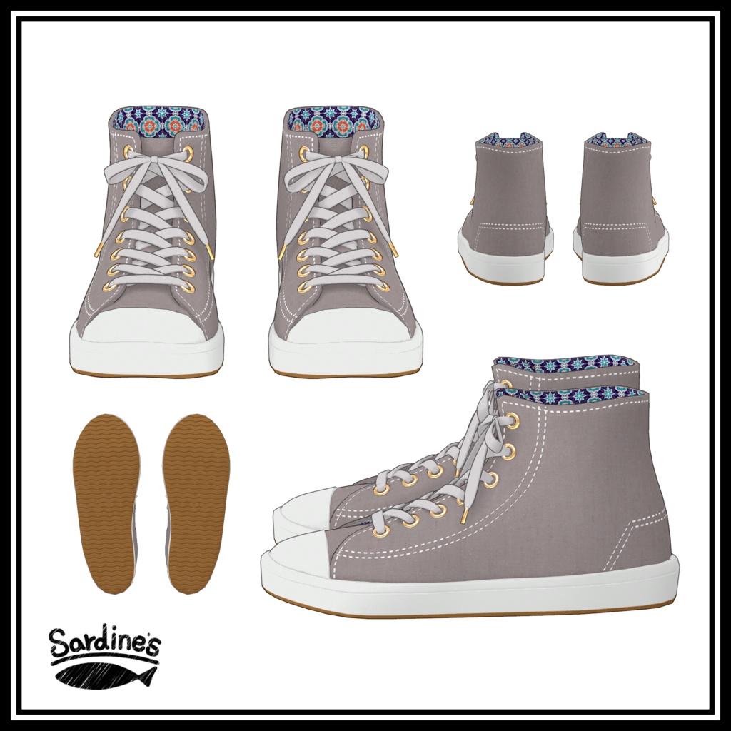 ハイカットスニーカー+ソックス