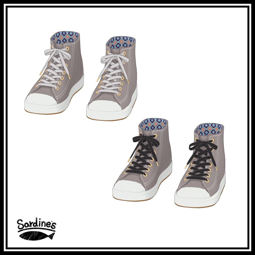 ハイカットスニーカー+ソックス