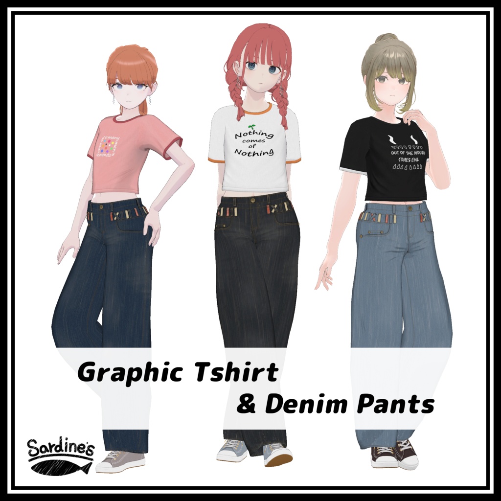 【リリースセール】グラフィックTシャツ&デニムパンツ~Graphic T-shirt & Denim Pants~