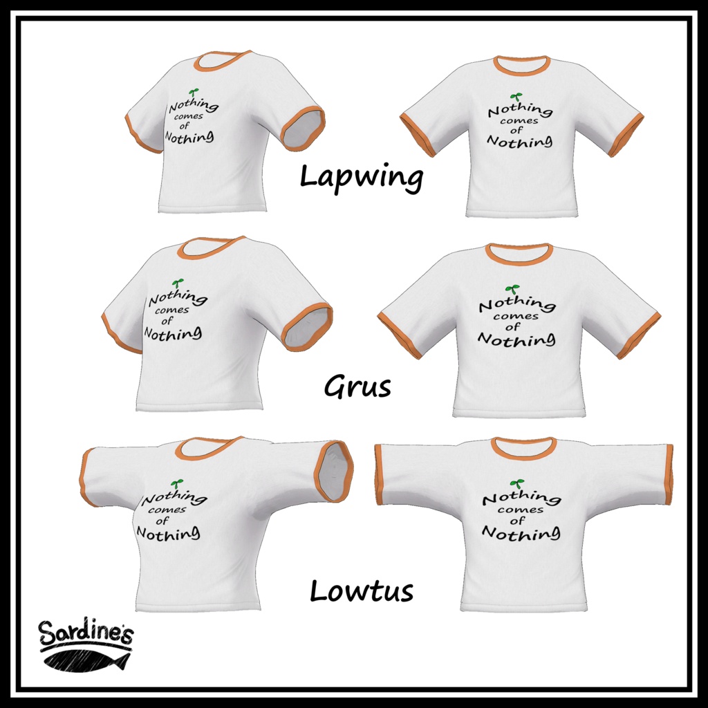 グラフィックTシャツ&デニムパンツ「Grus / Lapwing / Lowtus」
