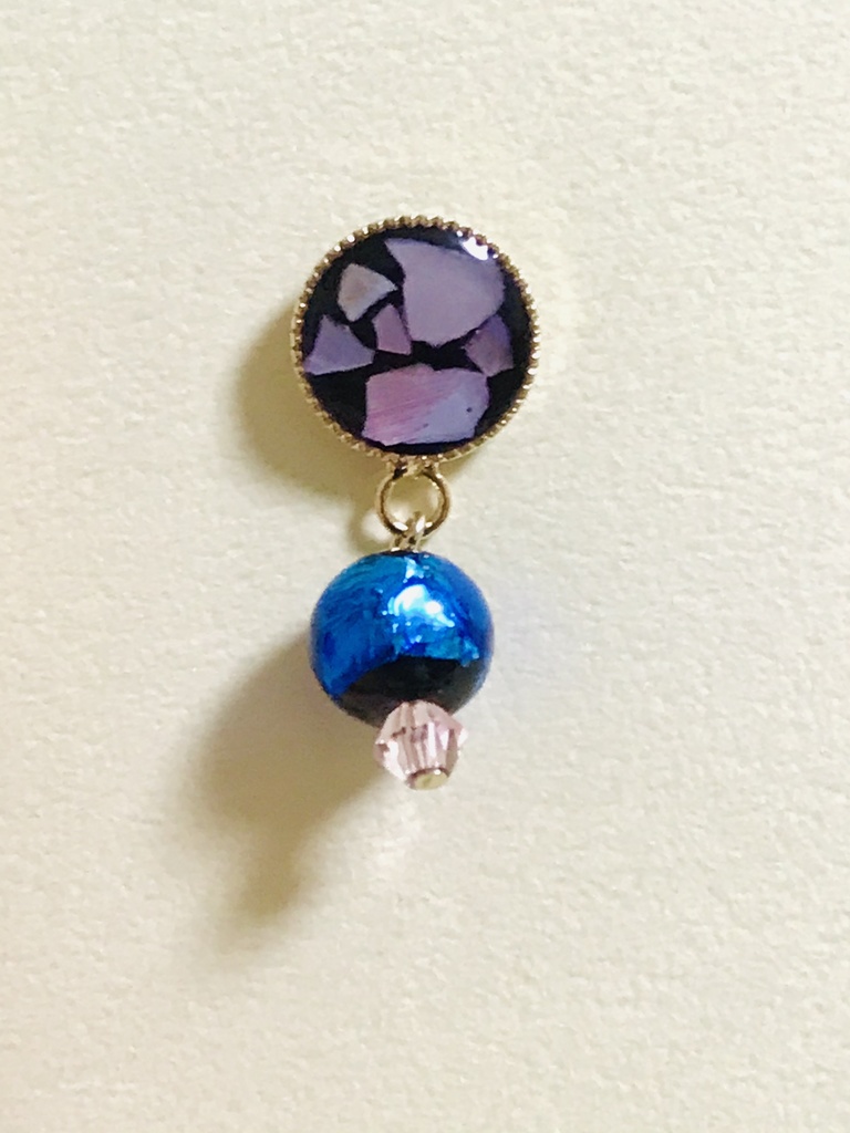 螺鈿細工風 ホタルガラスピアス/イヤリング