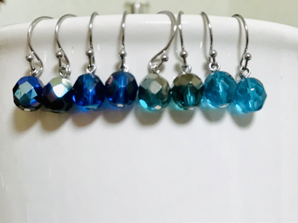 螺鈿細工風 ホタルガラスピアス/イヤリング