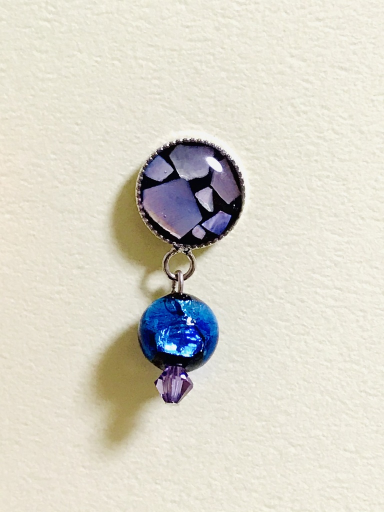 螺鈿細工風 ホタルガラスピアス/イヤリング