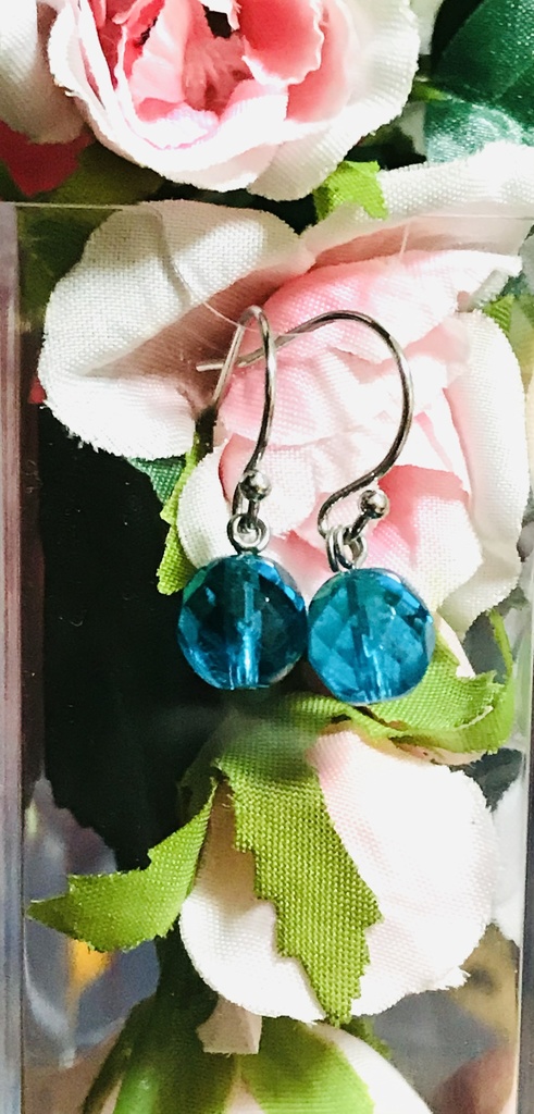 螺鈿細工風 ホタルガラスピアス/イヤリング