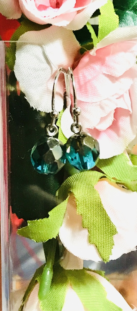 螺鈿細工風 ホタルガラスピアス/イヤリング