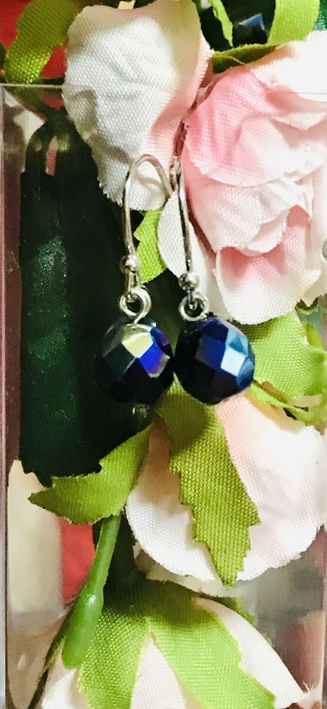 螺鈿細工風 ホタルガラスピアス/イヤリング