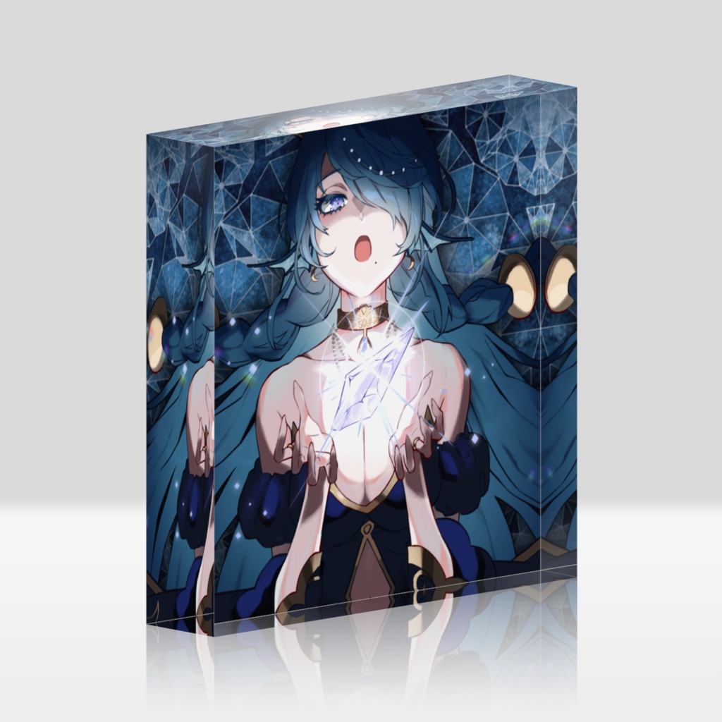 アクリルブロック100×100mm #さざなみセレナ 極光のアイオライト