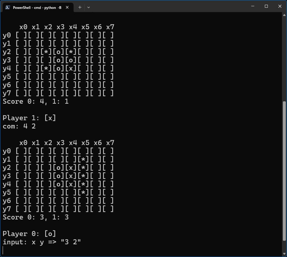 PythonでCUIとGUI両対応のリバーシをつくろう