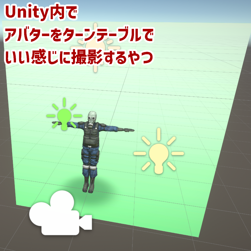 Unity内でアバターをターンテーブルでいい感じに撮影するやつ。