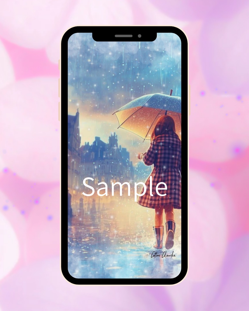 【Cotton Cloudie】雨の日のファンタジー|スマホ壁紙|待ち受け 他