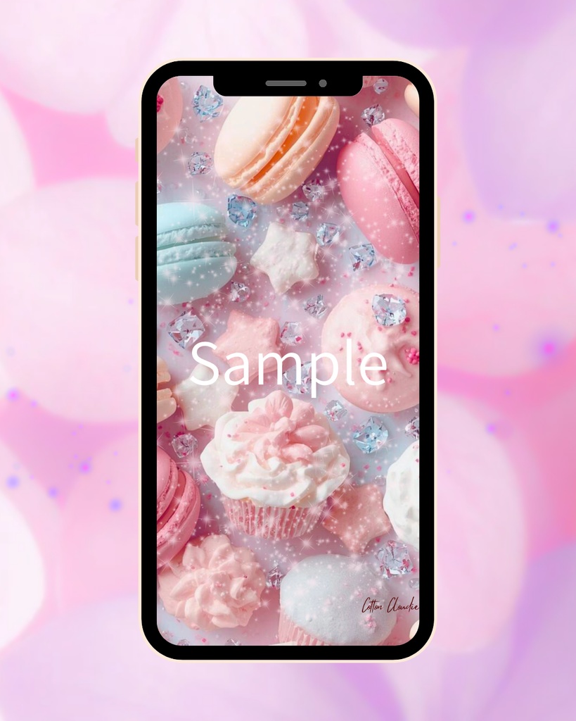 【Cotton Cloudie】ジュエルマカロン|スマホ壁紙|待ち受け 他