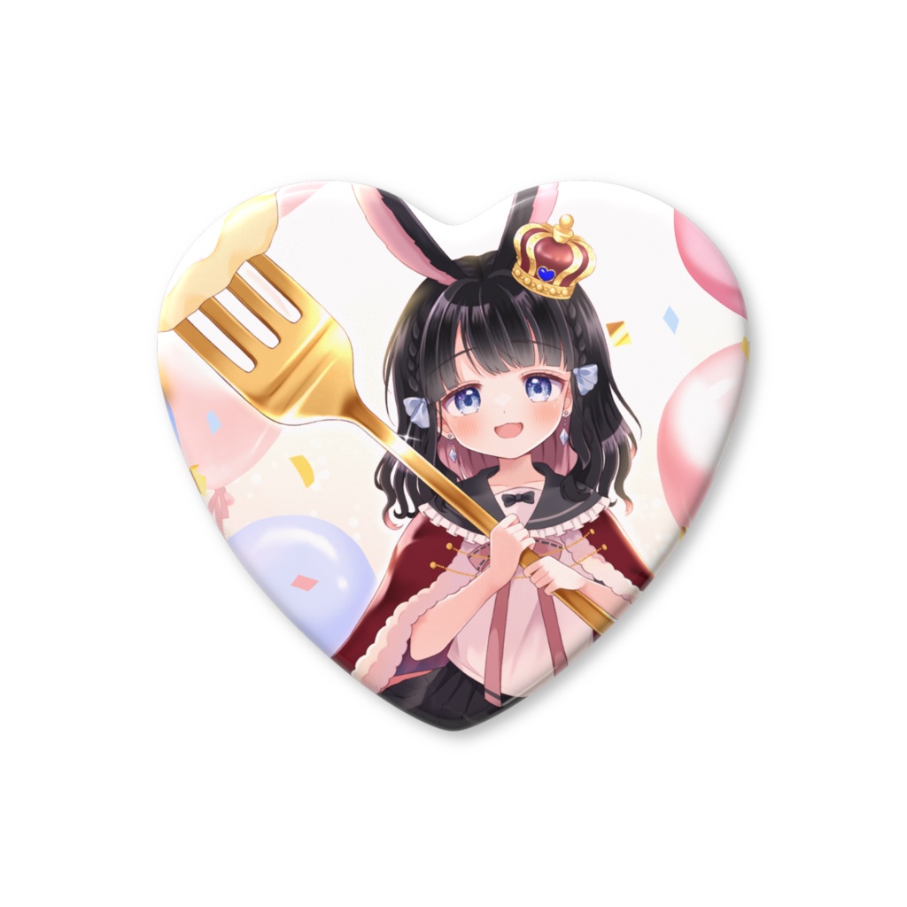 2024誕生日記念グッズ 宇佐美黒兎ハート缶バッジ