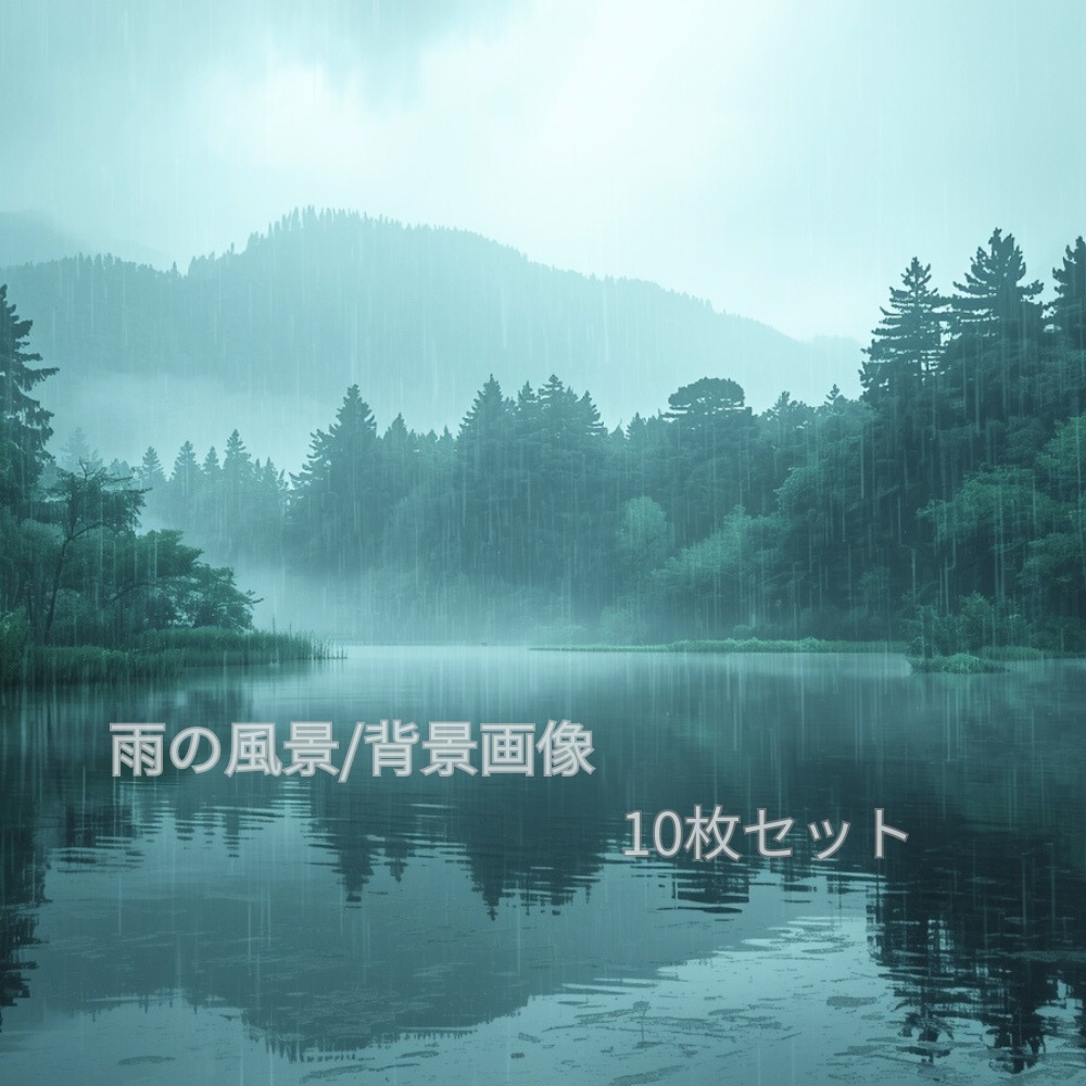 雨の風景 自然 都会 背景画像 10枚セット フルHD rain scenery