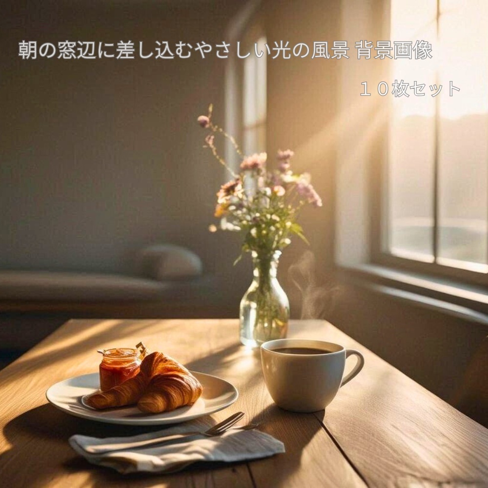 朝の窓辺に差し込むやさしい光の風景　背景画像10枚セット（フルHD）Soft Morning Window Light｜Calm Daytime Backgrounds 10 Images (Full HD)