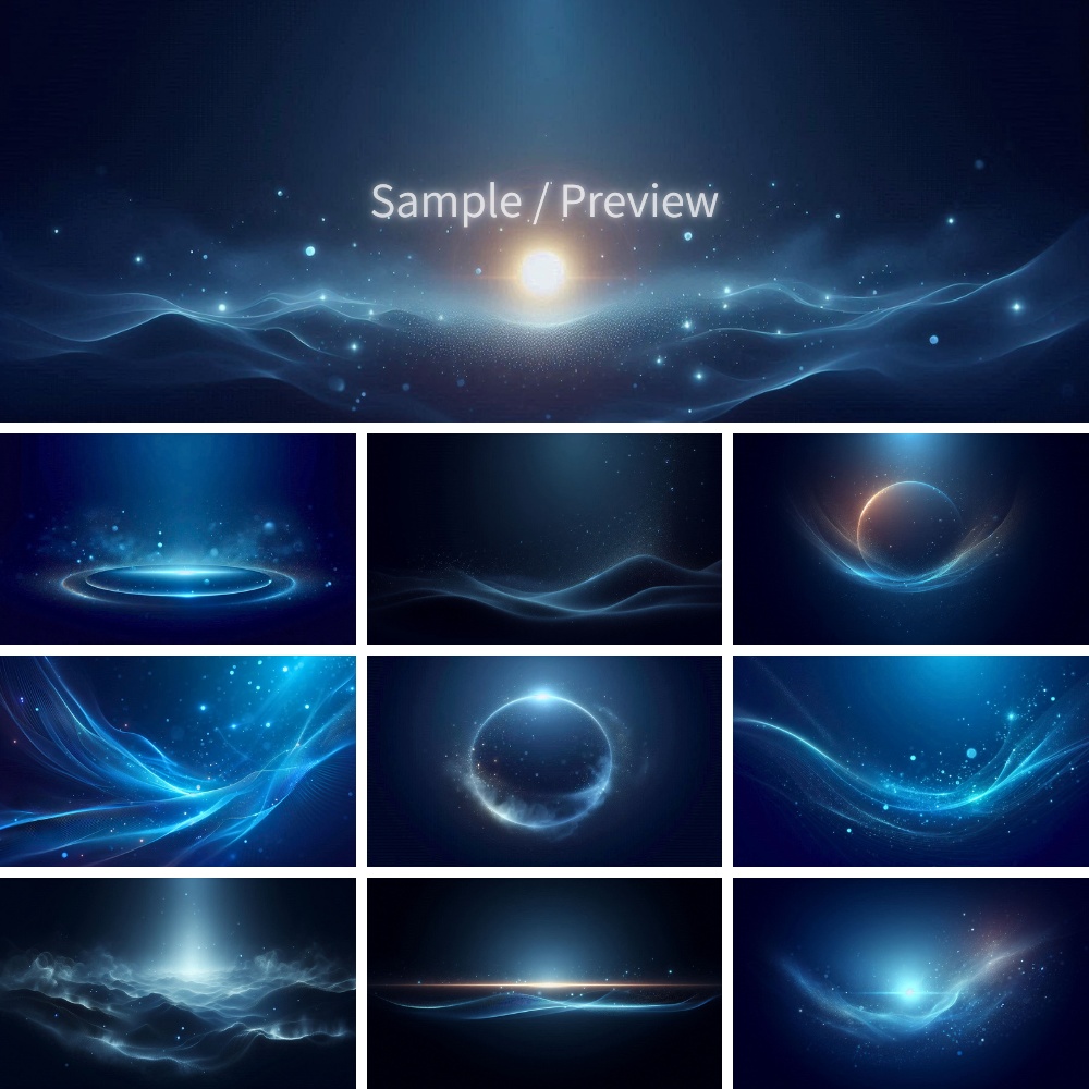 Deep Blue 抽象ヒーリング光 背景画像10枚セット|瞑想・睡眠BGM向け(フルHD)Deep Blue Healing Light Background Pack (10 Images) | Meditation & Sleep Visuals,Full HD