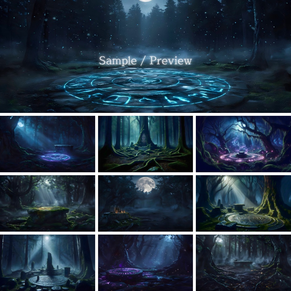 4K 高解像度 神秘の森 配信背景素材 10枚セット Sacred Forest Streaming Backgrounds 10Images
