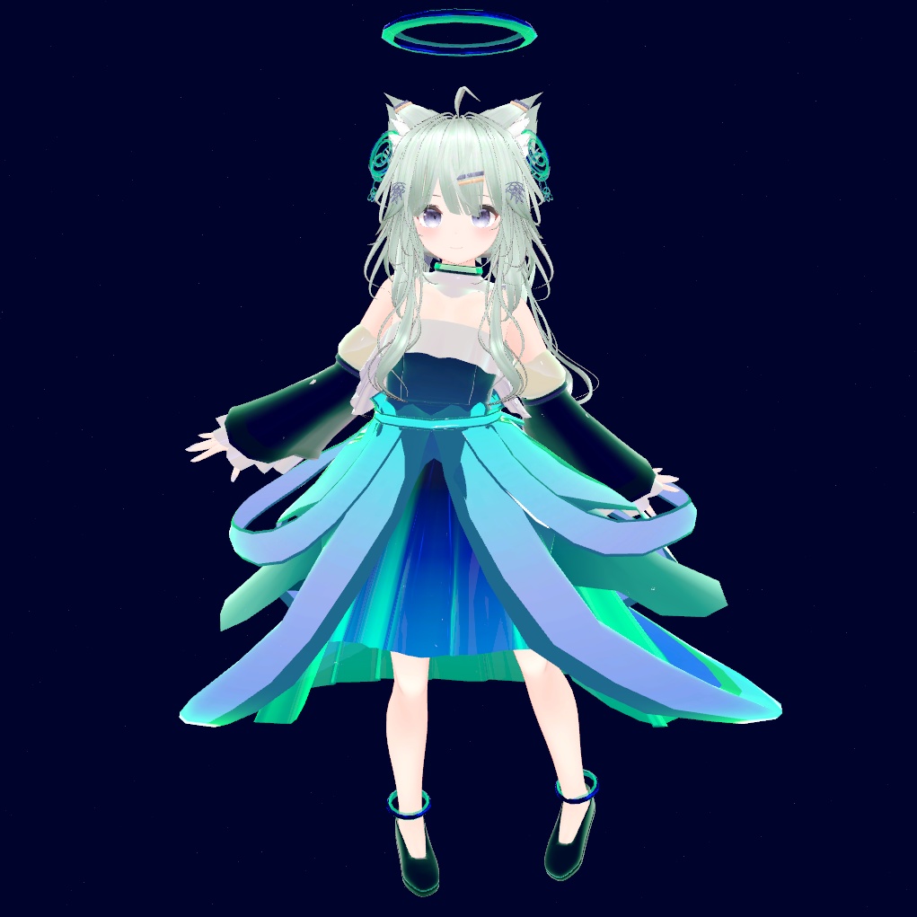 【フルーリアちゃん・ソレイルちゃん対応】オーロラドレス