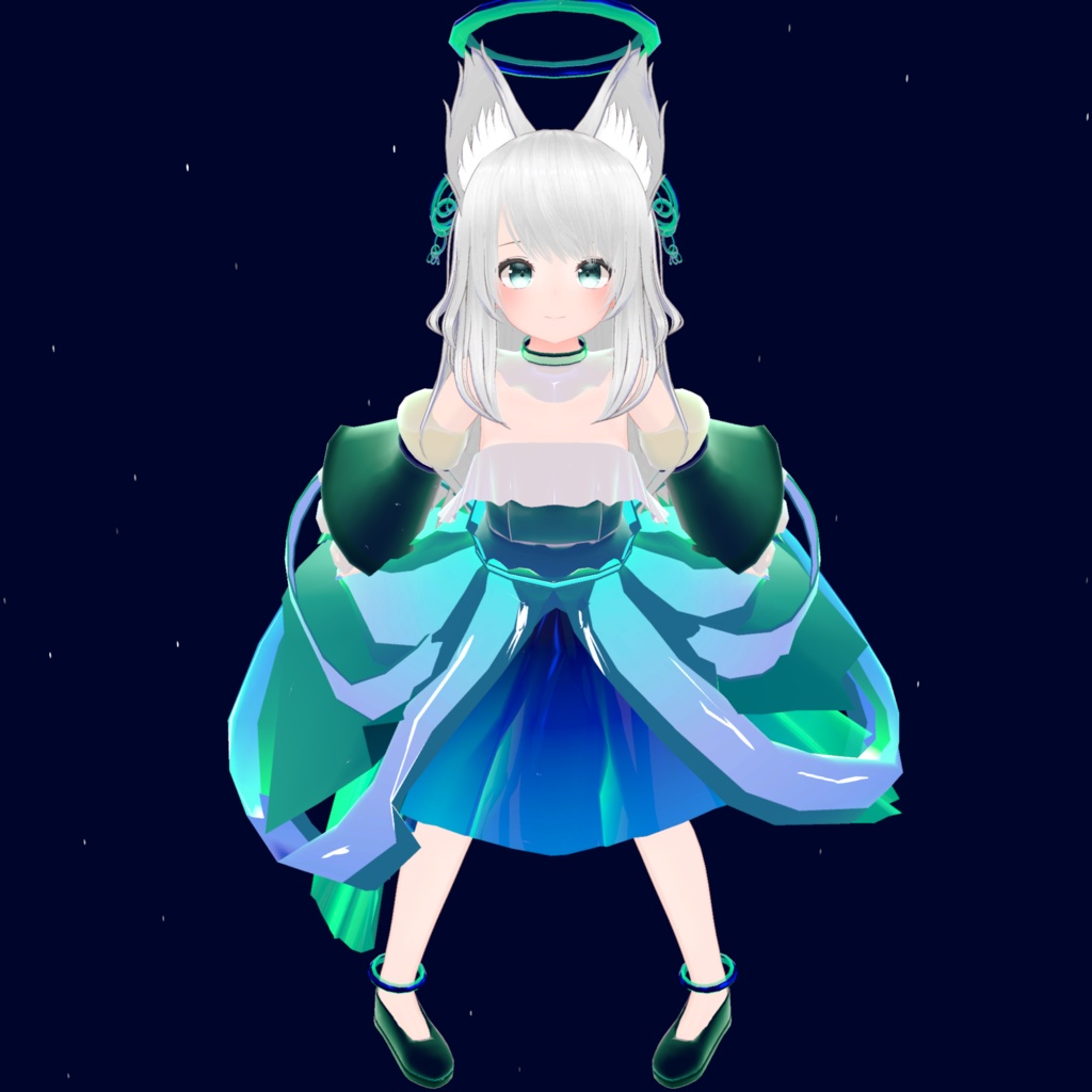 【フルーリアちゃん・ソレイルちゃん対応】オーロラドレス