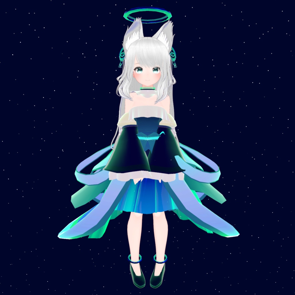 【フルーリアちゃん・ソレイルちゃん対応】オーロラドレス