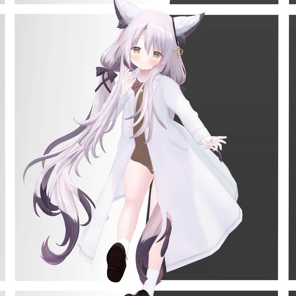 【複数アバター対応】科学部の先輩が着てそうな白衣制服-賢い-