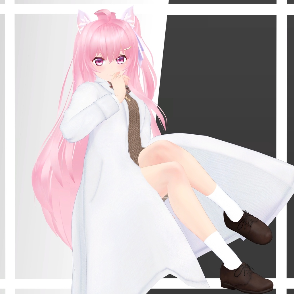 【複数アバター対応】科学部の先輩が着てそうな白衣制服-賢い-