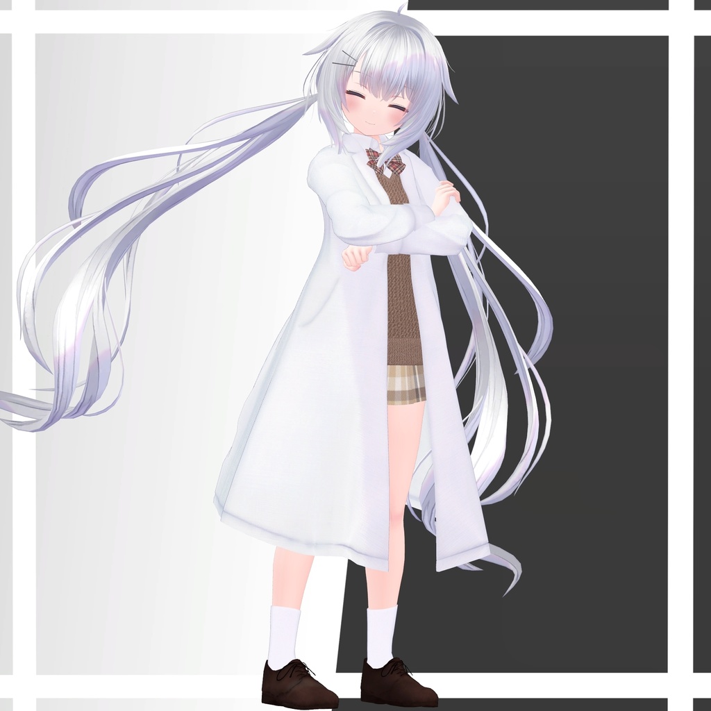 【複数アバター対応】科学部の先輩が着てそうな白衣制服-賢い-