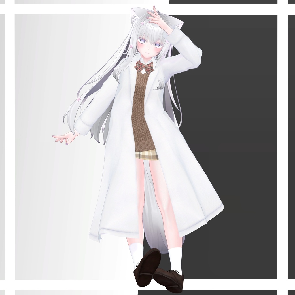 【複数アバター対応】科学部の先輩が着てそうな白衣制服-賢い-