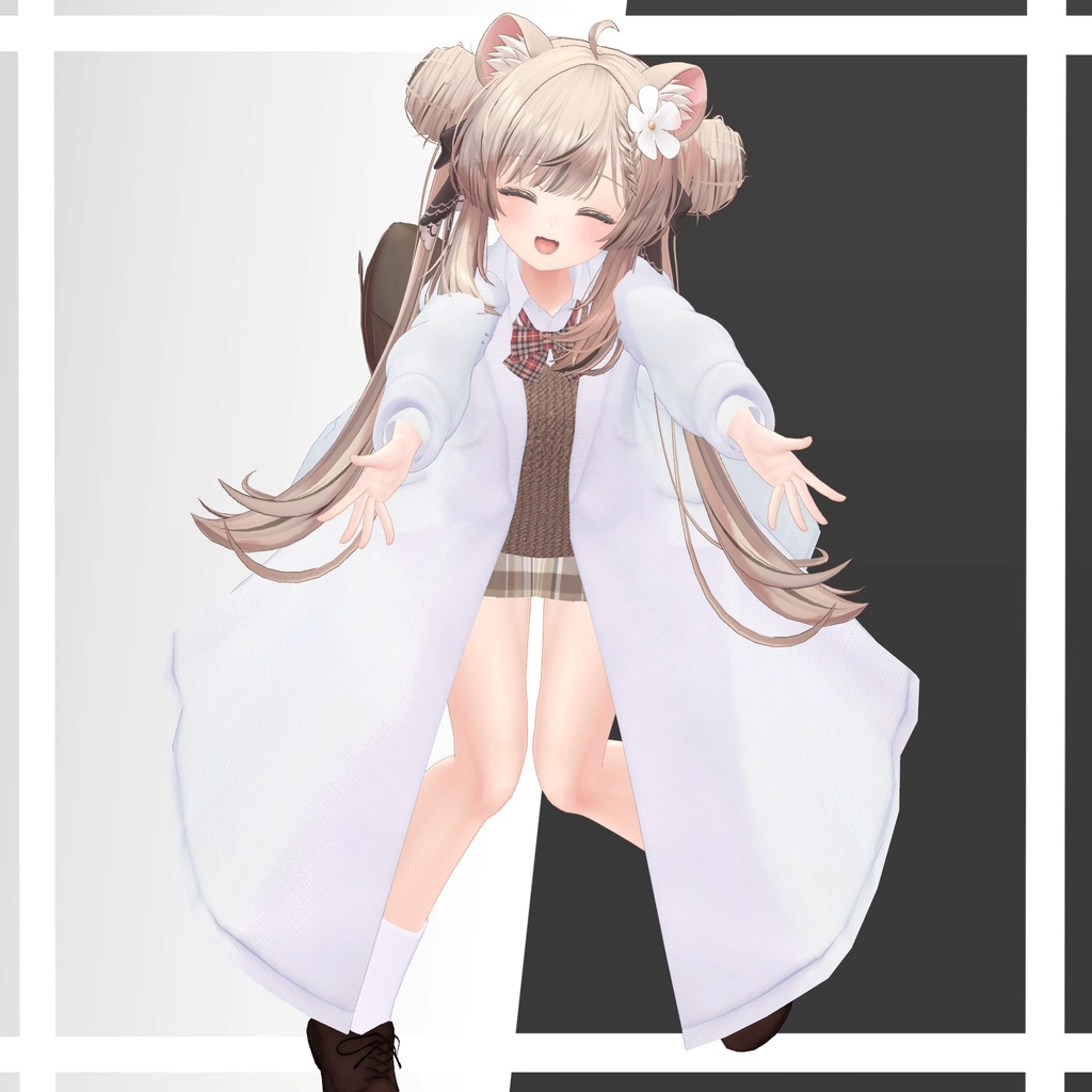 【複数アバター対応】科学部の先輩が着てそうな白衣制服-賢い-