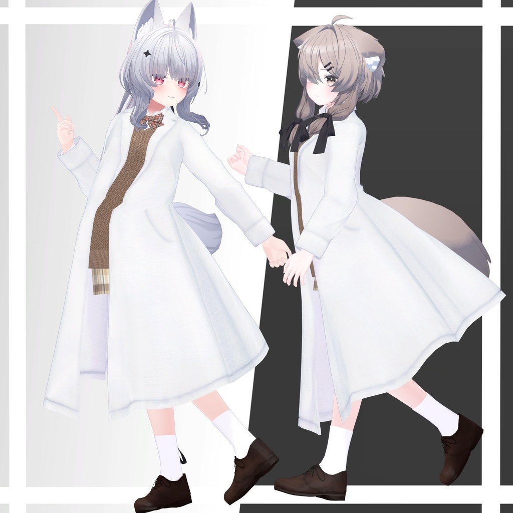 【複数アバター対応】科学部の先輩が着てそうな白衣制服-賢い-