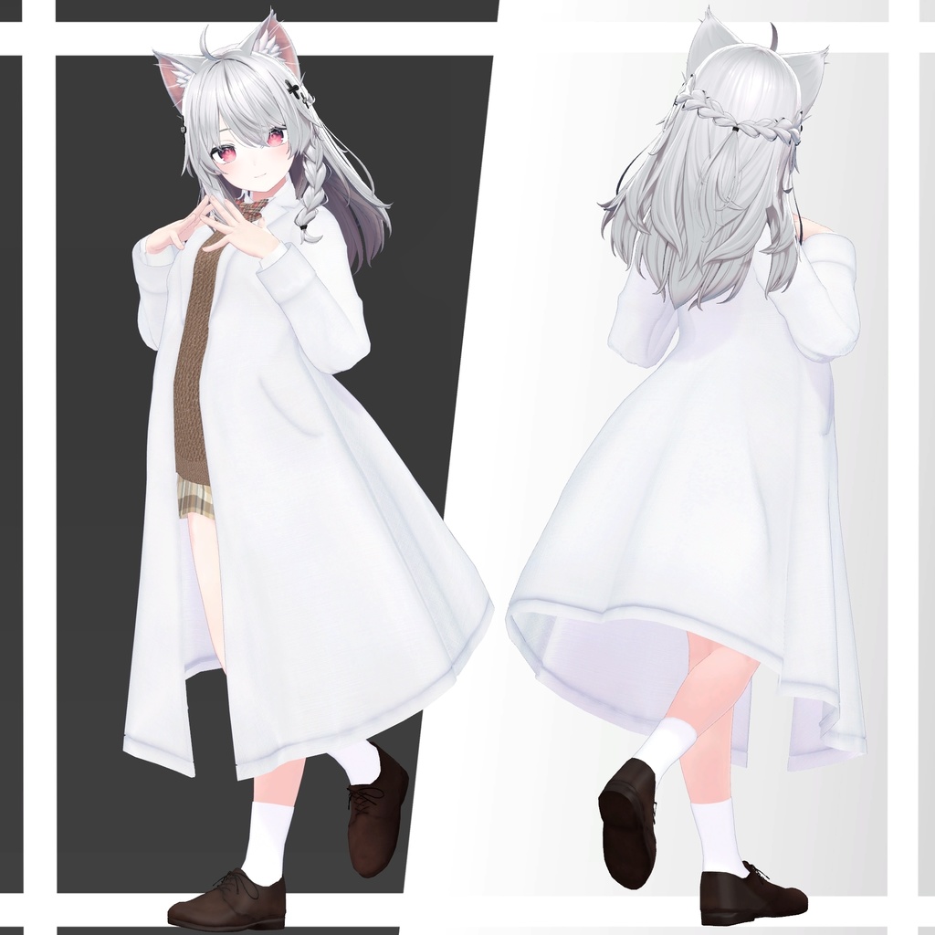 【複数アバター対応】科学部の先輩が着てそうな白衣制服-賢い-