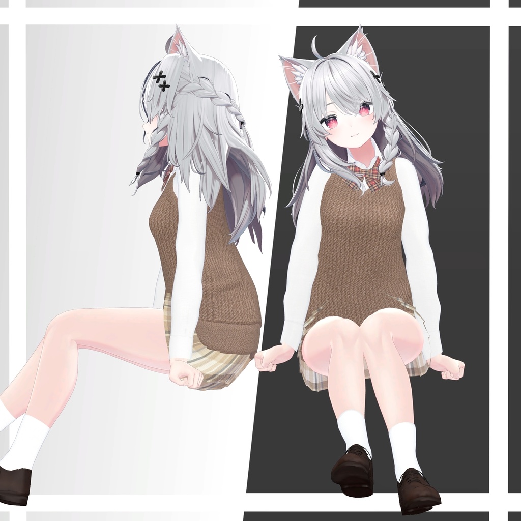 【複数アバター対応】科学部の先輩が着てそうな白衣制服-賢い-