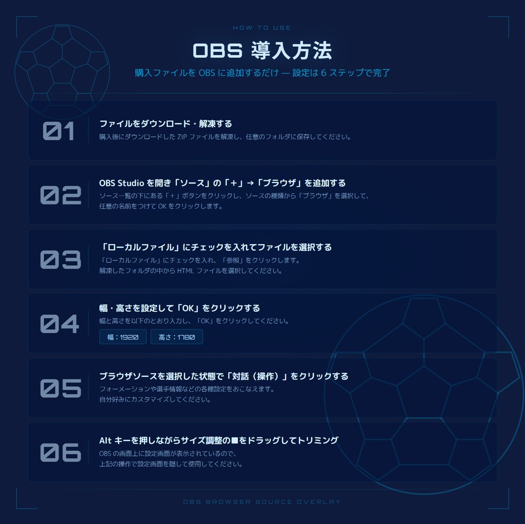 【OBS配信素材】サッカー同時視聴用フォーメーション&メンバー表
