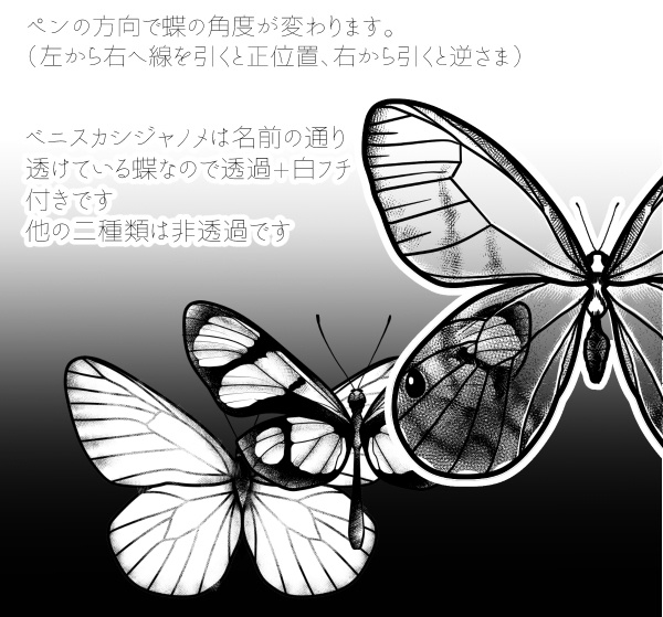 小さい蝶3種set クリスタ用