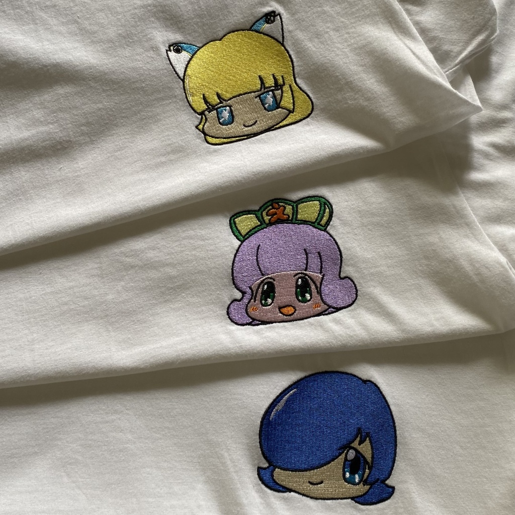 『ふりかけ☆スペイシー』キャラクター刺繍Tシャツ（全3種）