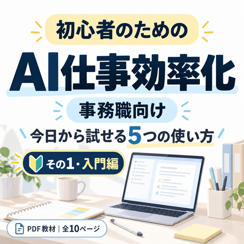 AIの仕事活用入門｜事務職向け5つの使い方【初心者のためのAI仕事効率化1・PDF】