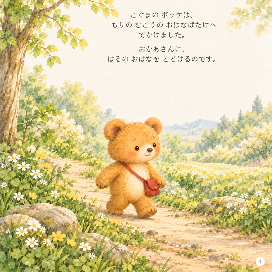 【PDF絵本】こぐまの ポッケと ちいさな いっぽ|3〜5歳向け