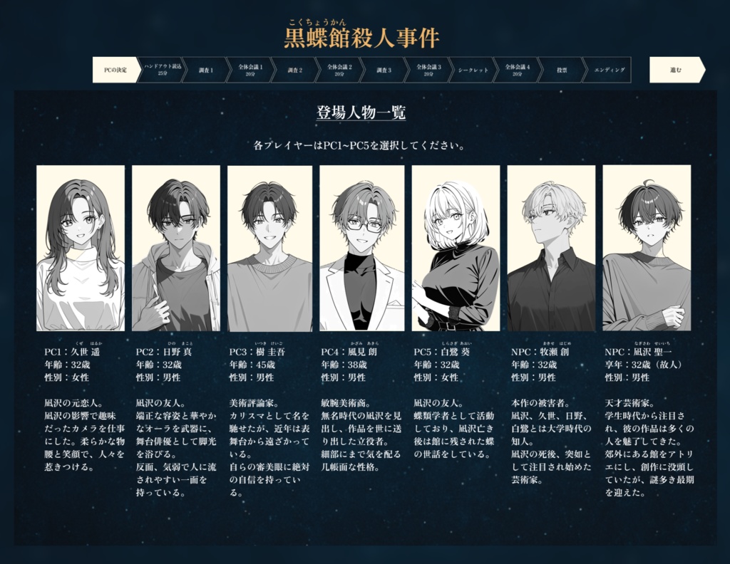 マーダーミステリー【黒蝶館(こくちょうかん)殺人事件】