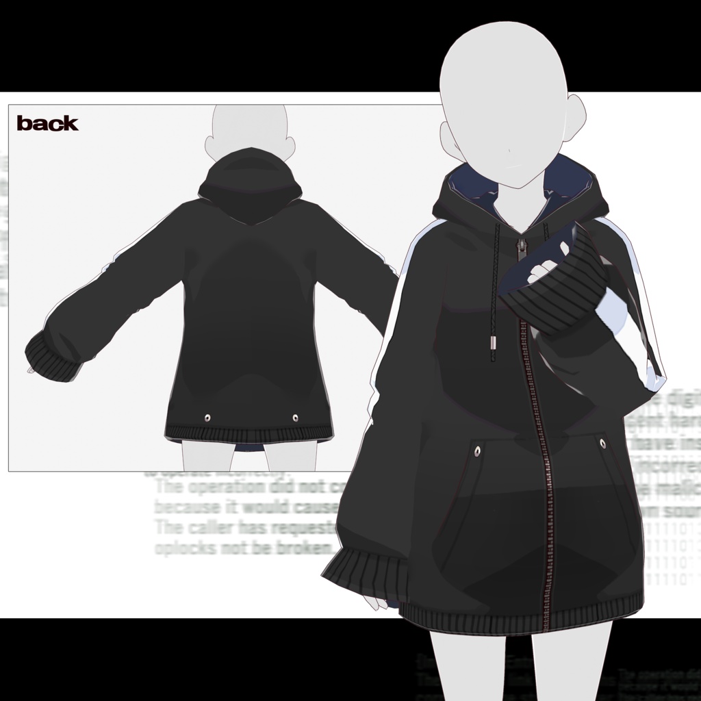 【VRoid】萌え袖パーカー