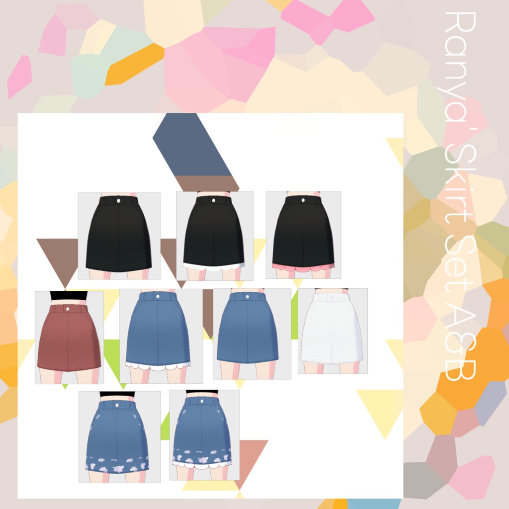 [custom items for Vroid studio] Ranya' Skirt Set A&B ' Mini skirt series