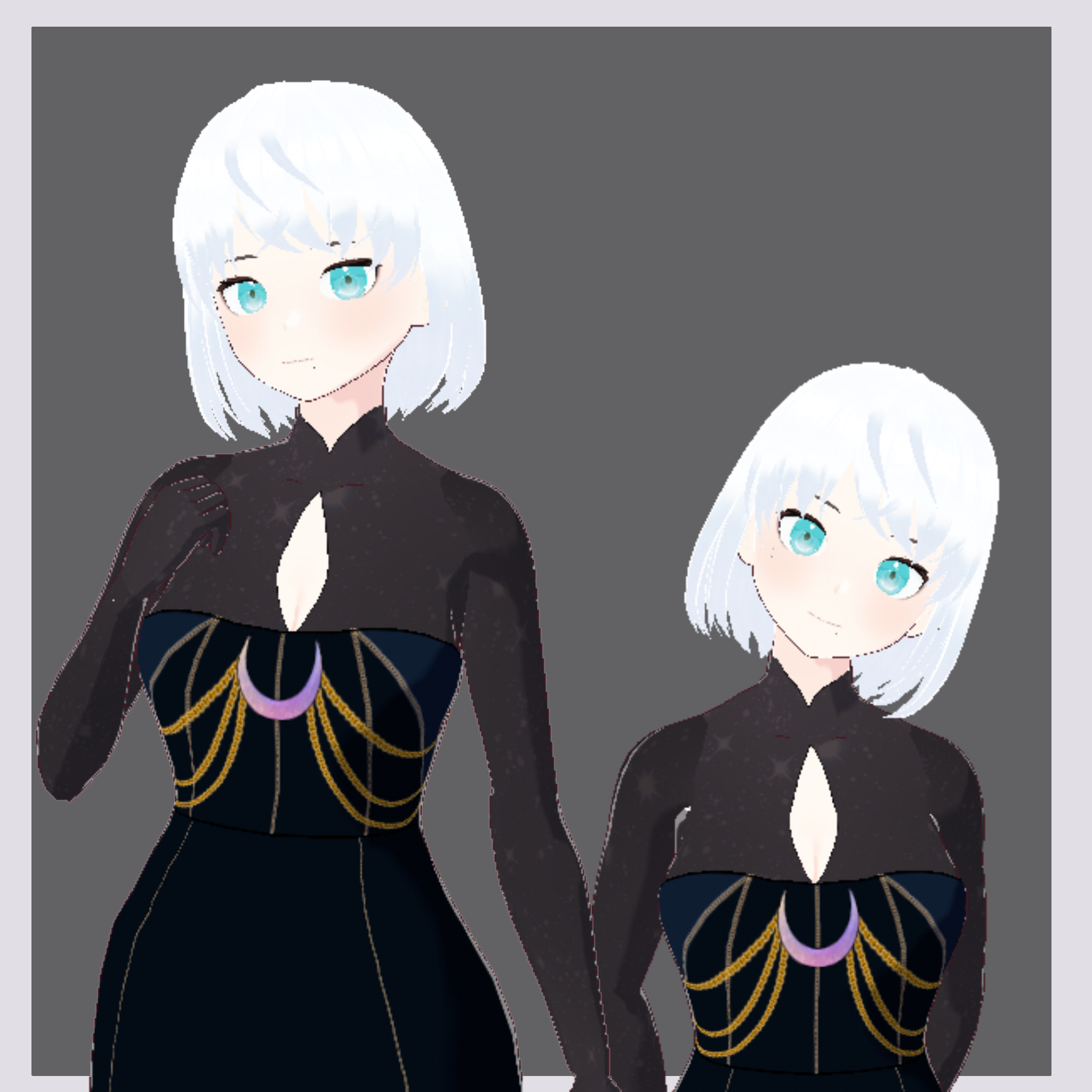 [custom items for Vroid studio] ブラックホール ; ゴールドチェーン付きギャラクシーワンピース [3D ...