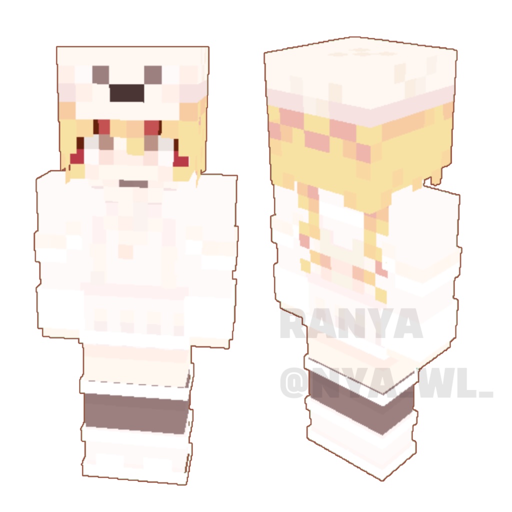 [MINECRAFT SKIN/FREE] Puppy hat, blonde twintails female skin [Original]
