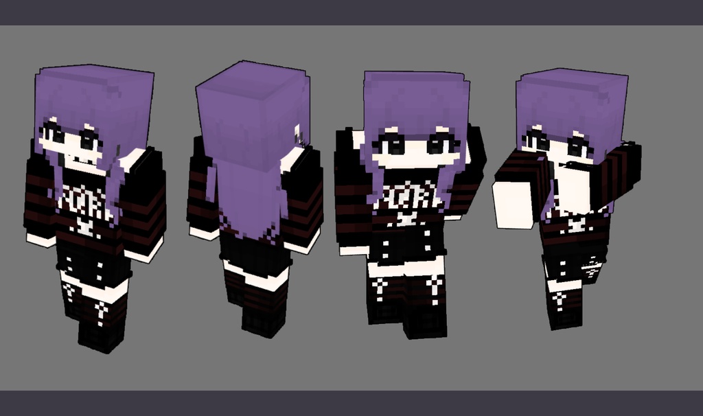 [Minecraft] Purple Heart_  マイクラスキン / SKIN Pack
