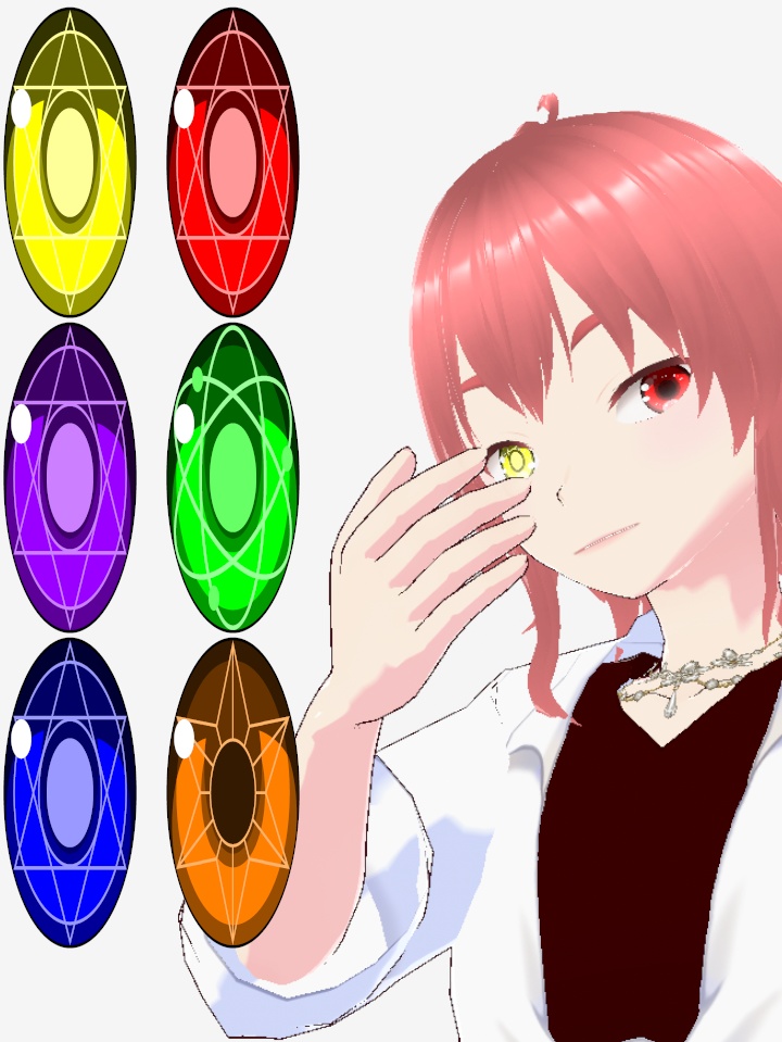 VRoid:瞳テクスチャ 柄目:3種6色・12セット