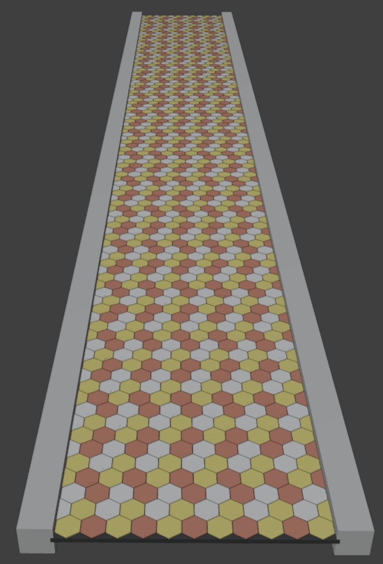 タイル舗装の歩道(4種セット)