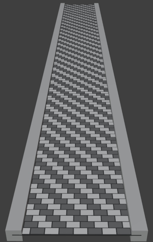 タイル舗装の歩道(4種セット)