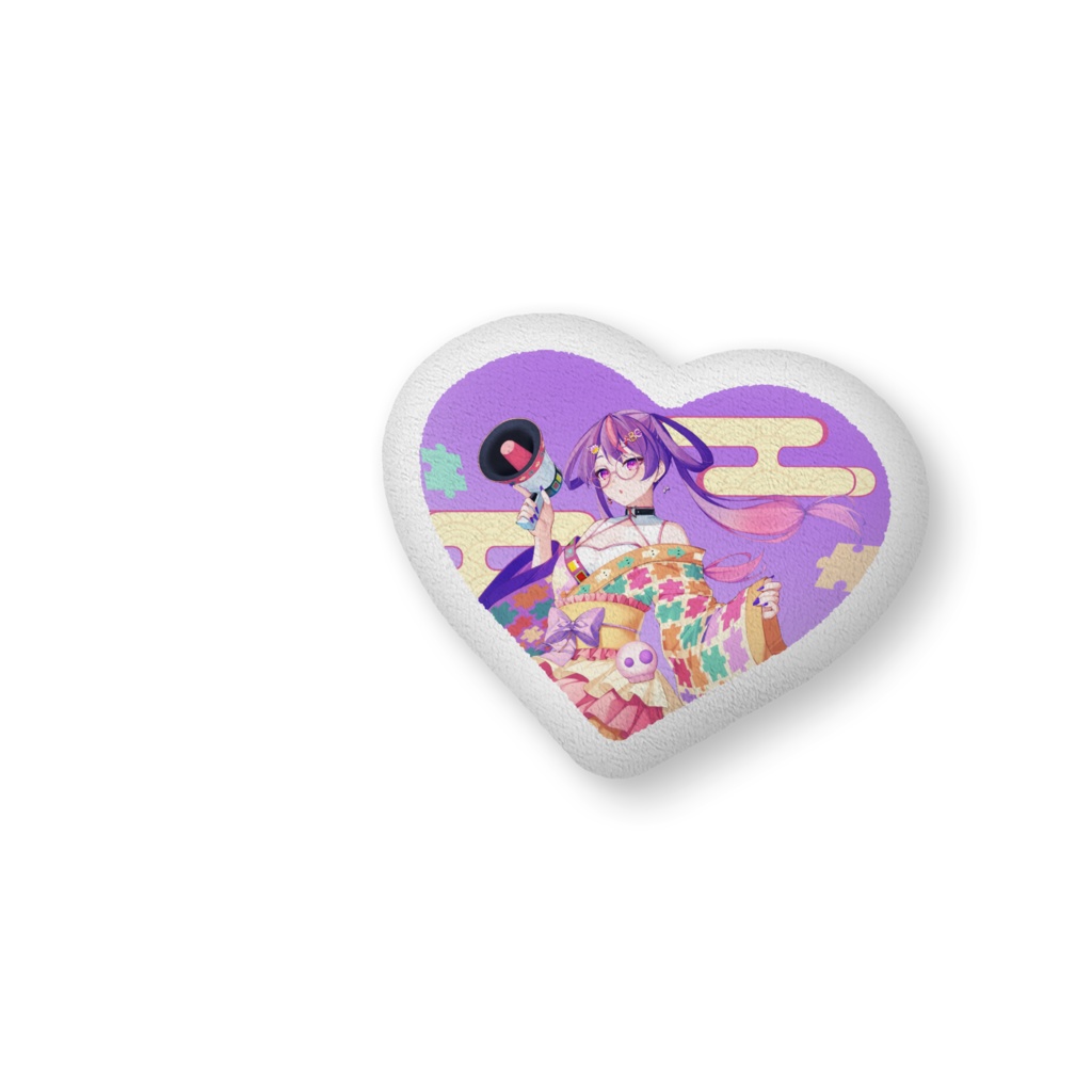 ひななウイルス2025年新衣装・ハート型両面クッション(330mm*265mm)