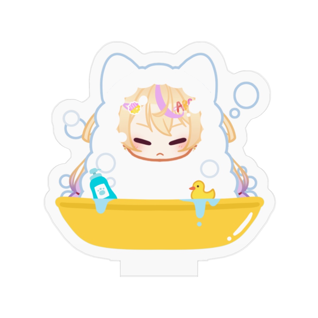 ひななオリジナルアクリルスタンド(あわあわシャンプー)illust.@CORNPOTA_art2様