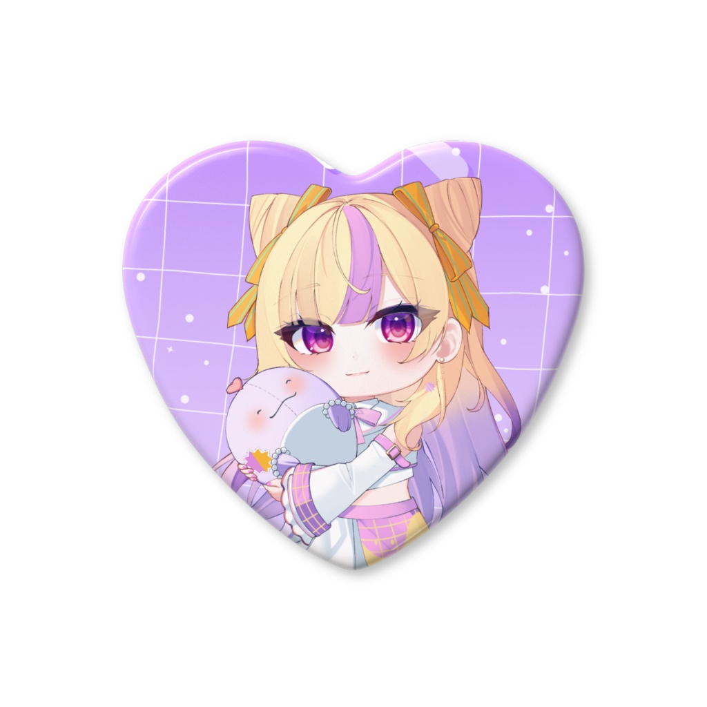 ひななウイルス＆ドリーちゃんハート型缶バッジ