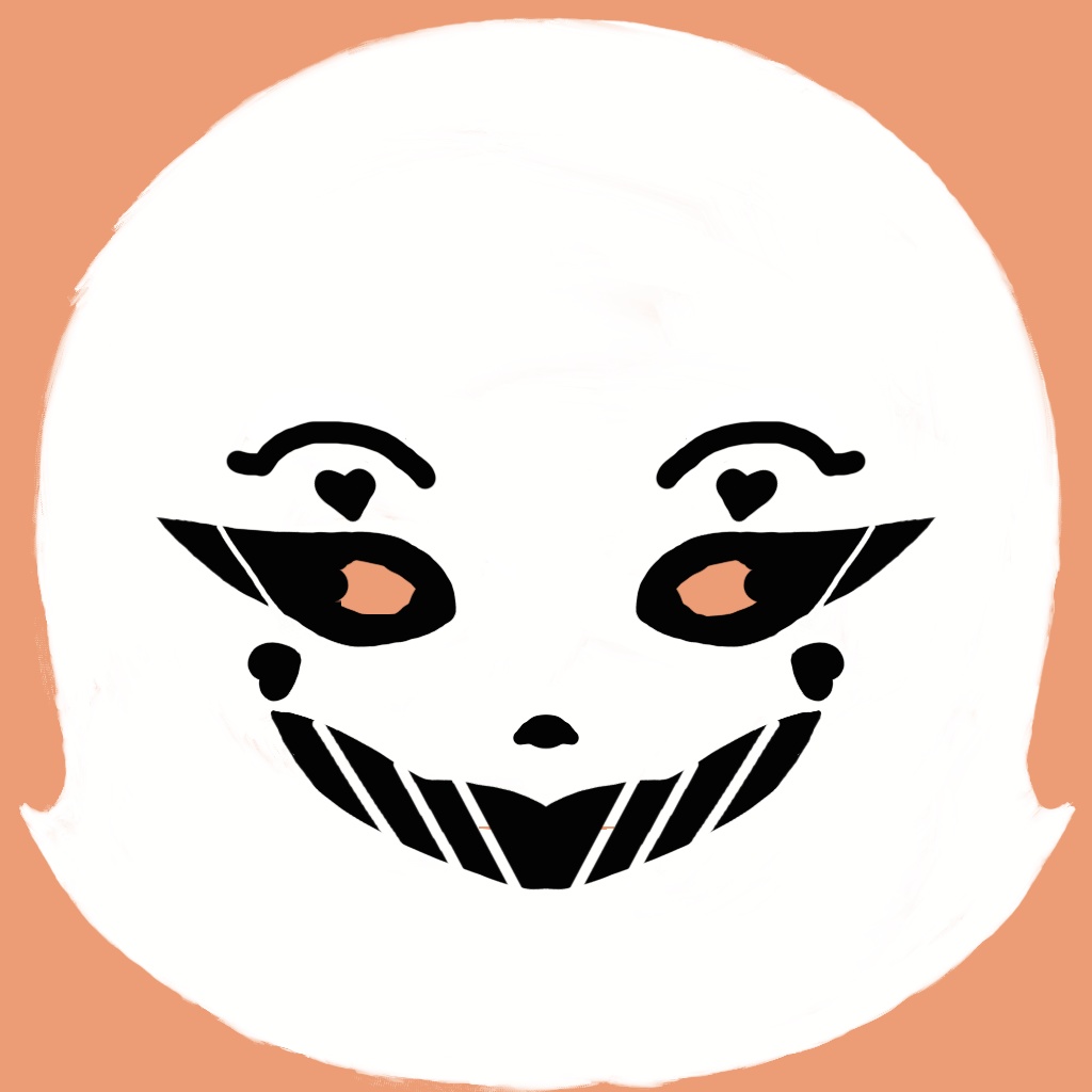 Slash/Hearts Clown Facepaint for Fem Face